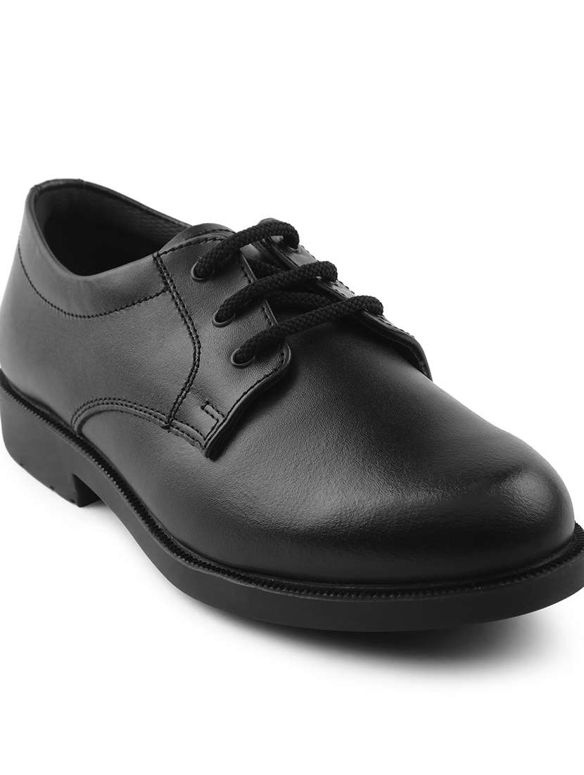 boys solid lace up uniform shoes - 22030363 -  Standard Image - 2