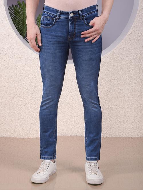 men washed mid rise ankle length jeans - 22030539 - Standard Image - 0