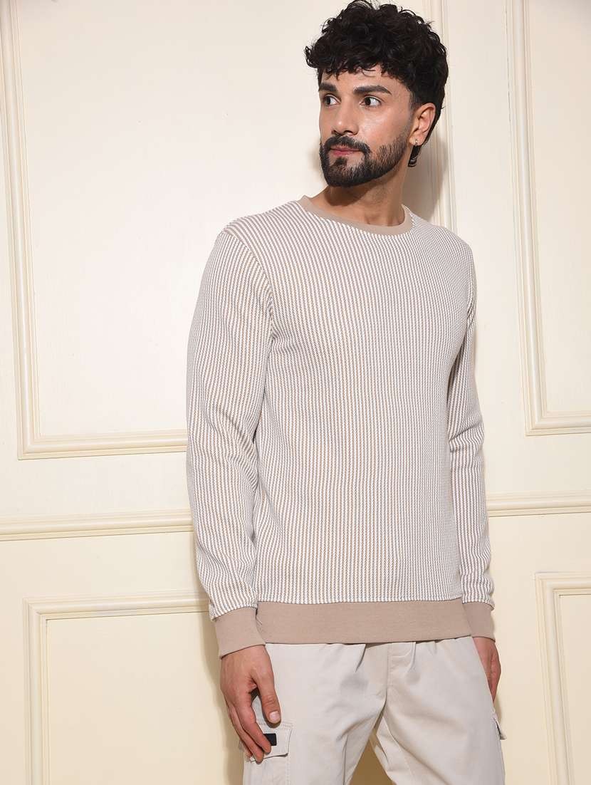 men striped long sleeve sweatshirt - 22030606 - Standard Image - 2