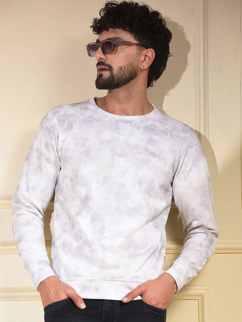 men printed long sleeve regular fit sweatshirt