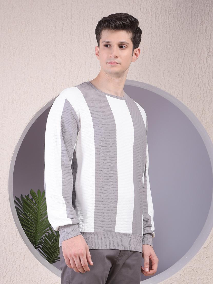 men striped long sleeve regular fit sweatshirt - 22030618 - Standard Image - 2