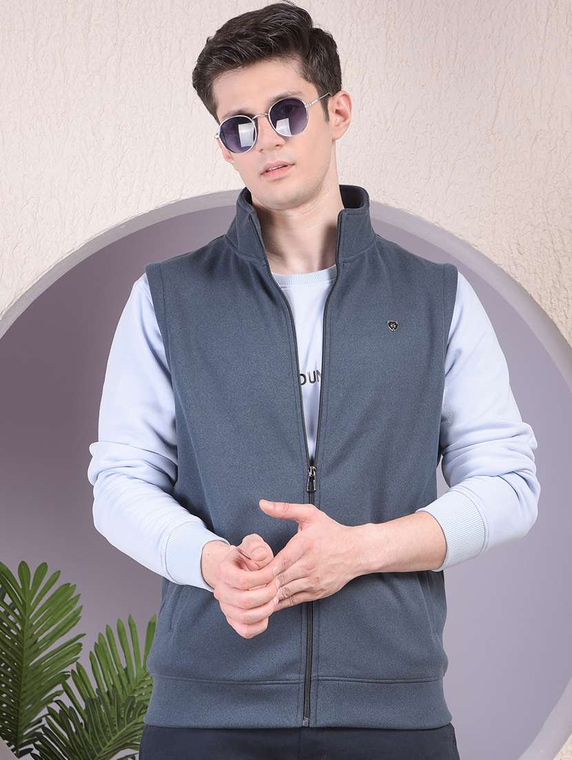 men solid sleeveless regular fit sweatshirt - 22030619 - Zoom Image - 0