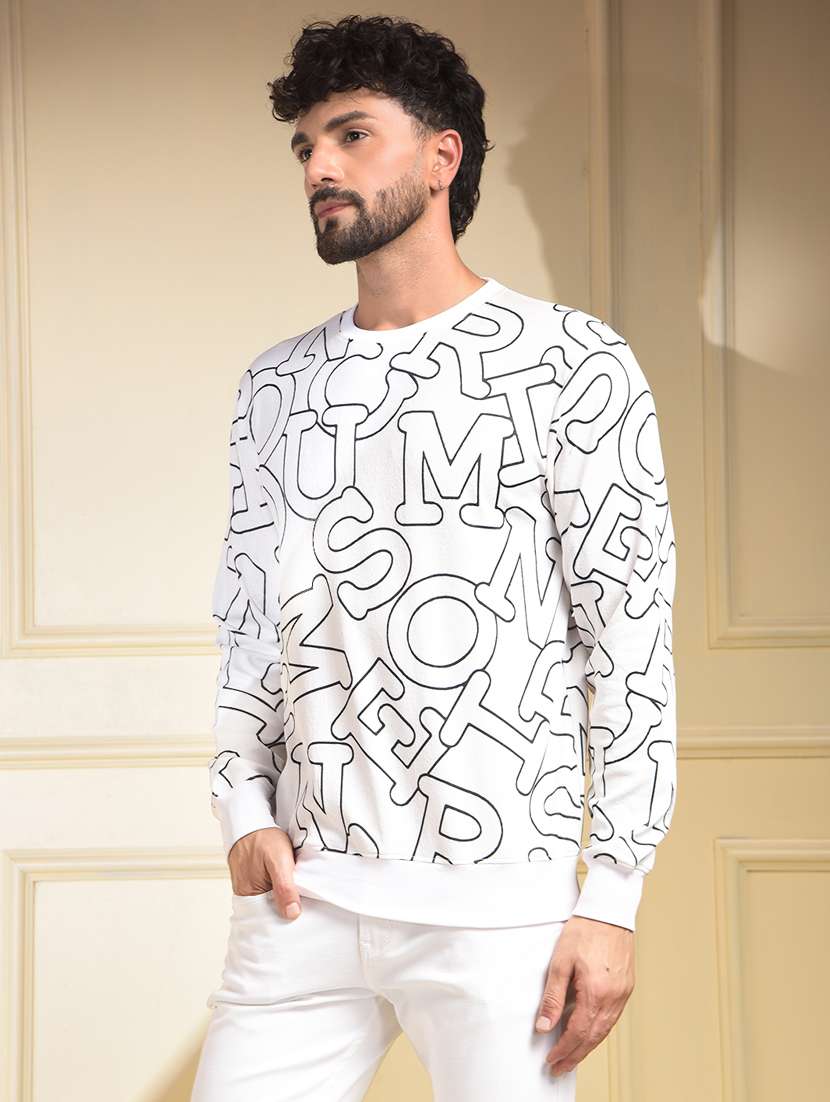 men printed long sleeve regular fit sweatshirt - 22030637 - Standard Image - 2