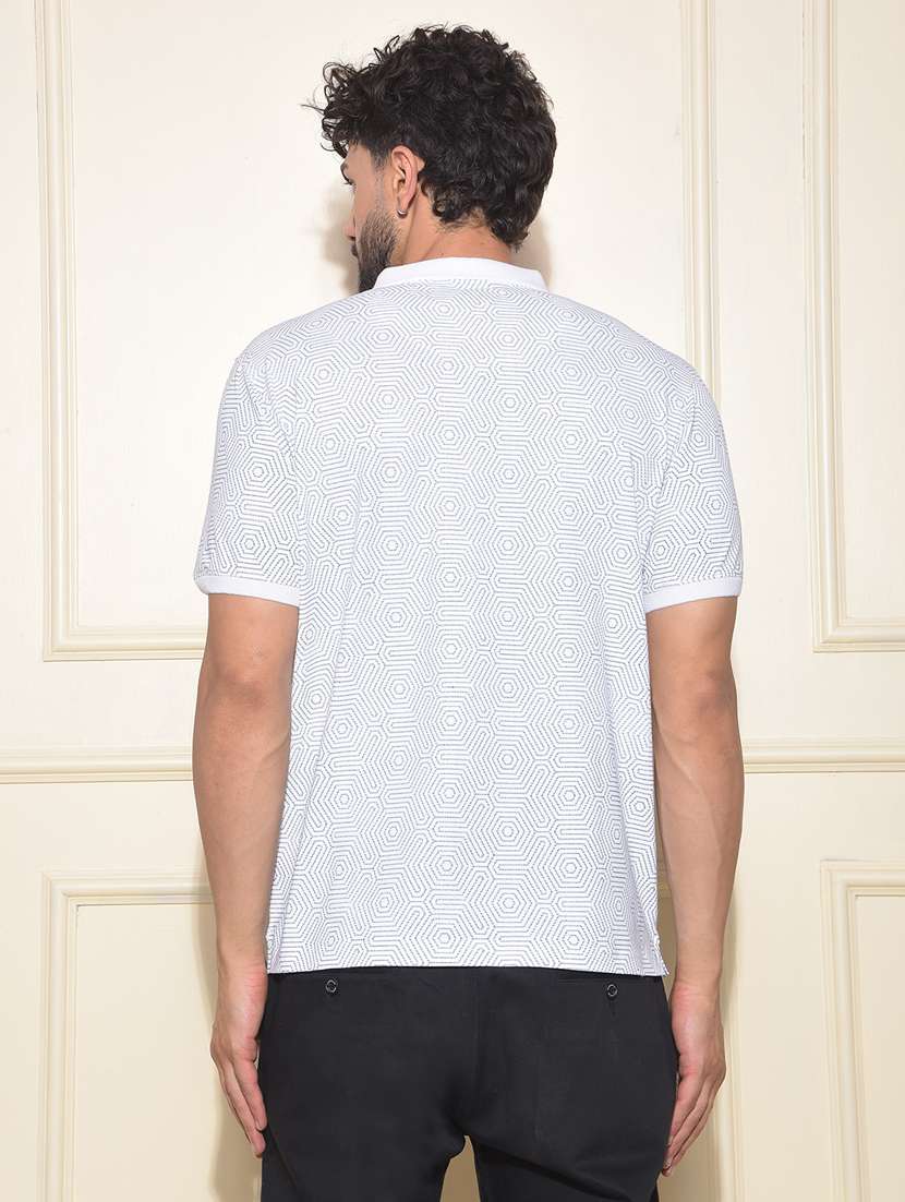 men printed short sleeve regular fit polo t-shirt - 22030724 -  Standard Image - 2