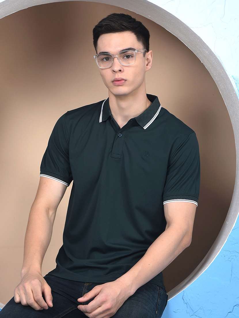 men solid short sleeve regular fit polo t-shirt