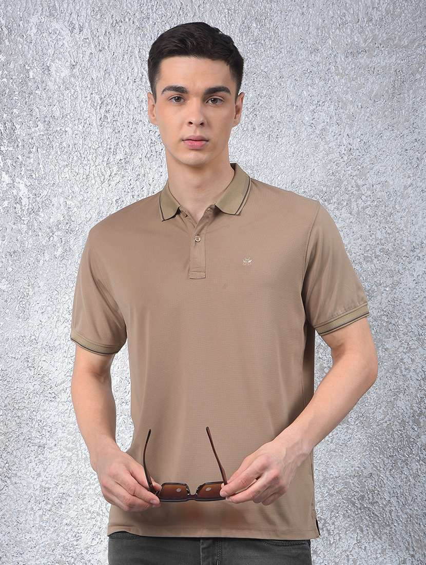 men solid short sleeve regular fit polo t-shirt