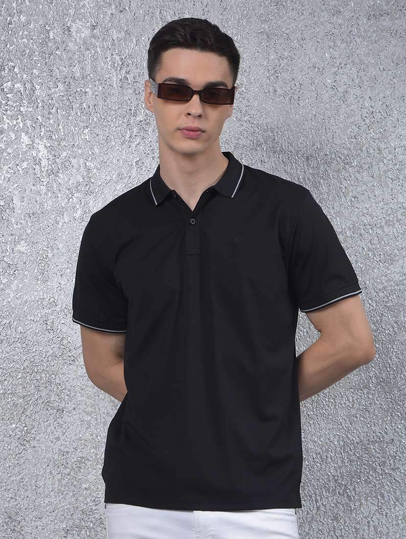 men solid short sleeve regular fit polo t-shirt