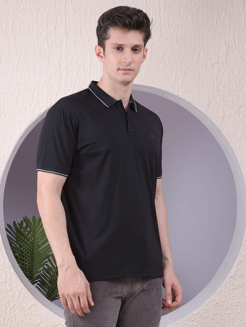 men solid short sleeve regular fit polo t-shirt - 22030740 - Standard Image - 2