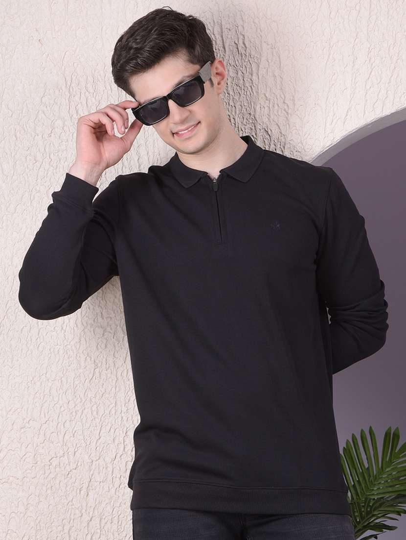 men solid long sleeve regular fit t-shirt