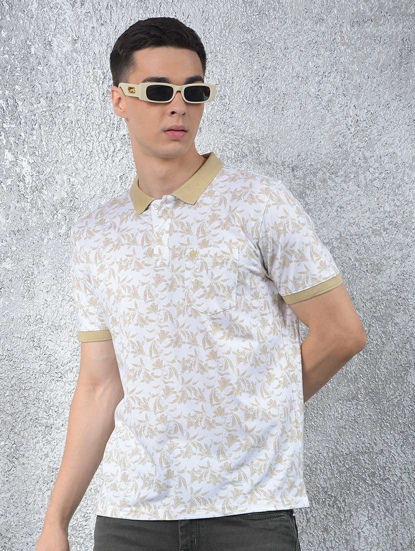 men printed short sleeve regular fit polo t-shirt