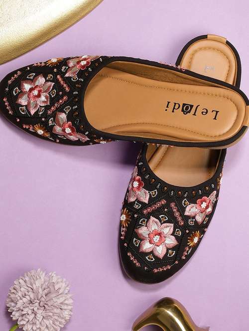 women embroidered slip on jutis - 22030782 - Standard Image - 0