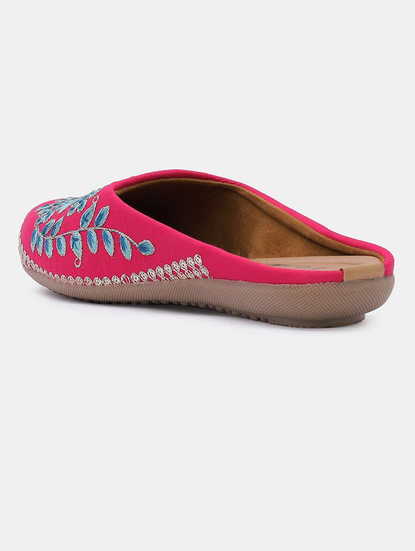 women embroidered slip on mojari - 22030794 - Standard Image - 2