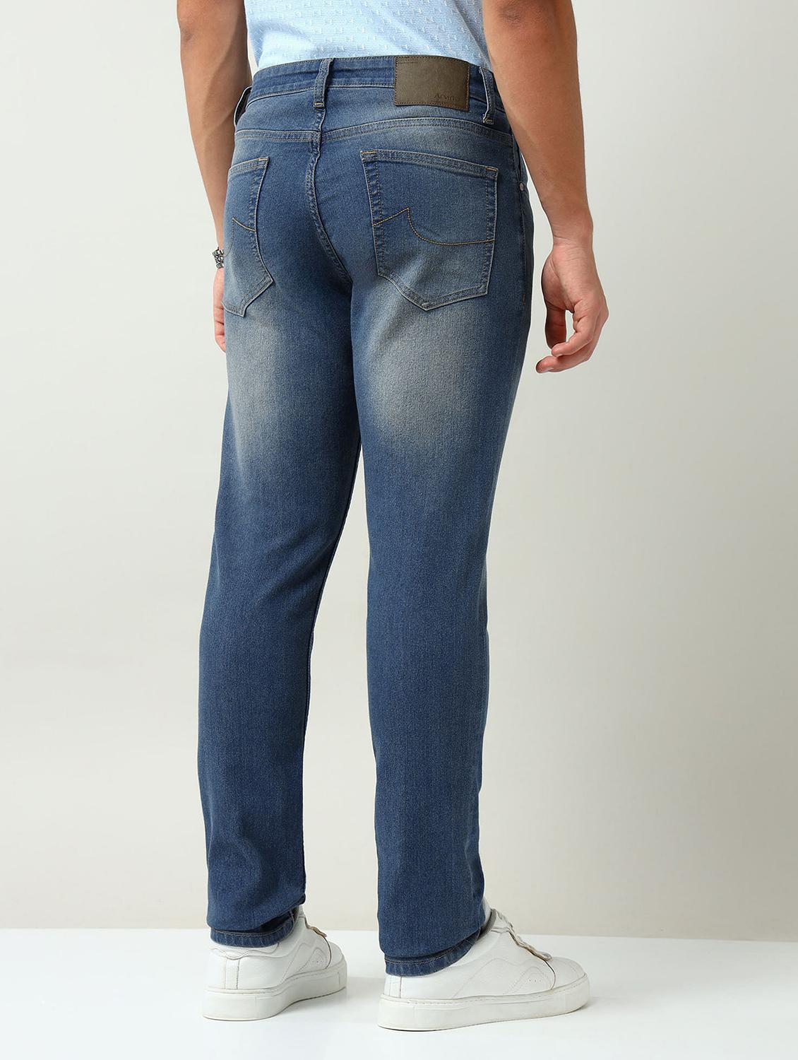 men washed mid rise full length slim fit jeans - 22030891 - Standard Image - 2