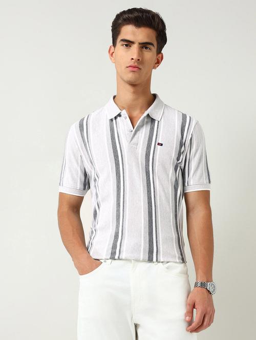 men striped short sleeve slim fit polo t-shirt - 22030900 - Standard Image - 0