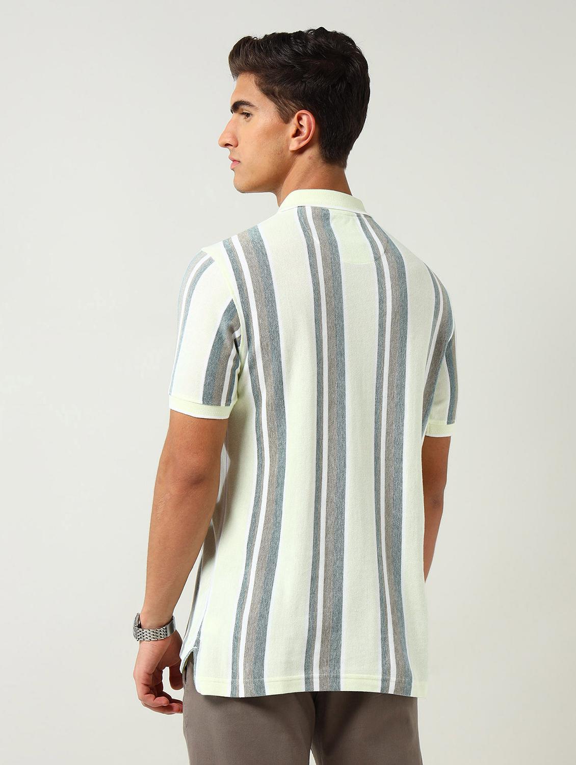 men striped short sleeve slim fit polo t-shirt - 22030902 - Standard Image - 2