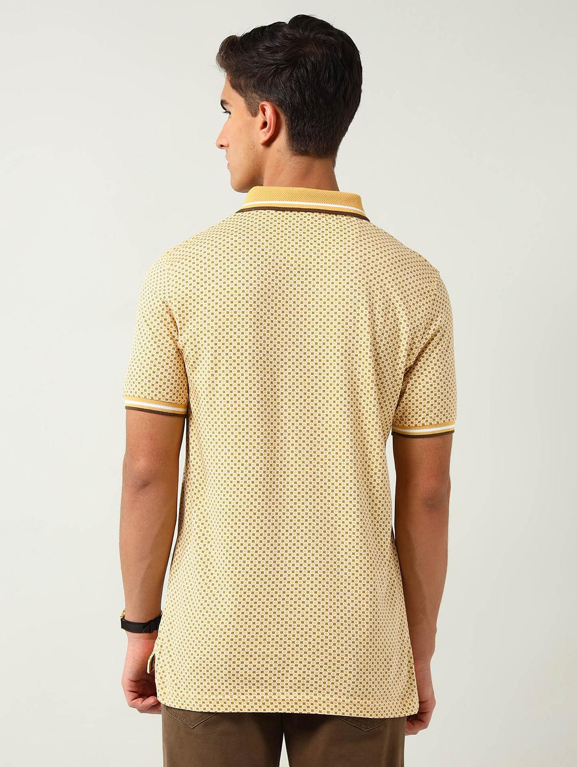 men printed short sleeve slim fit polo t-shirt - 22030904 - Standard Image - 2