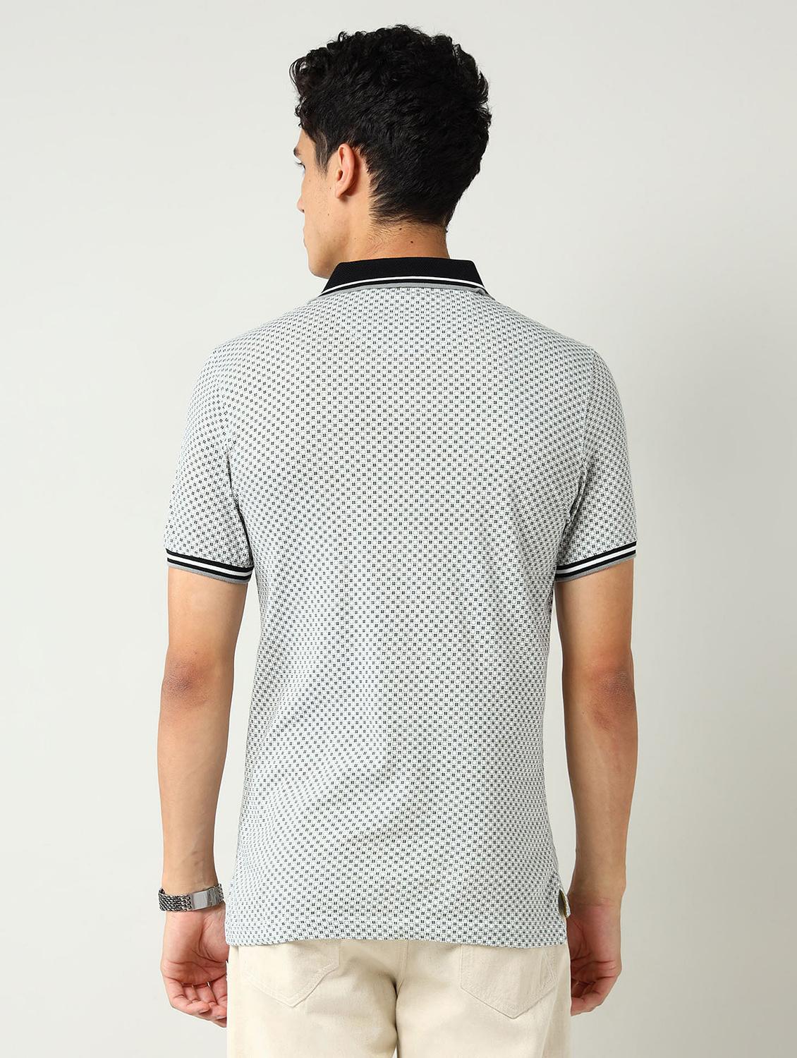 men printed short sleeve slim fit polo t-shirt - 22030905 - Standard Image - 2