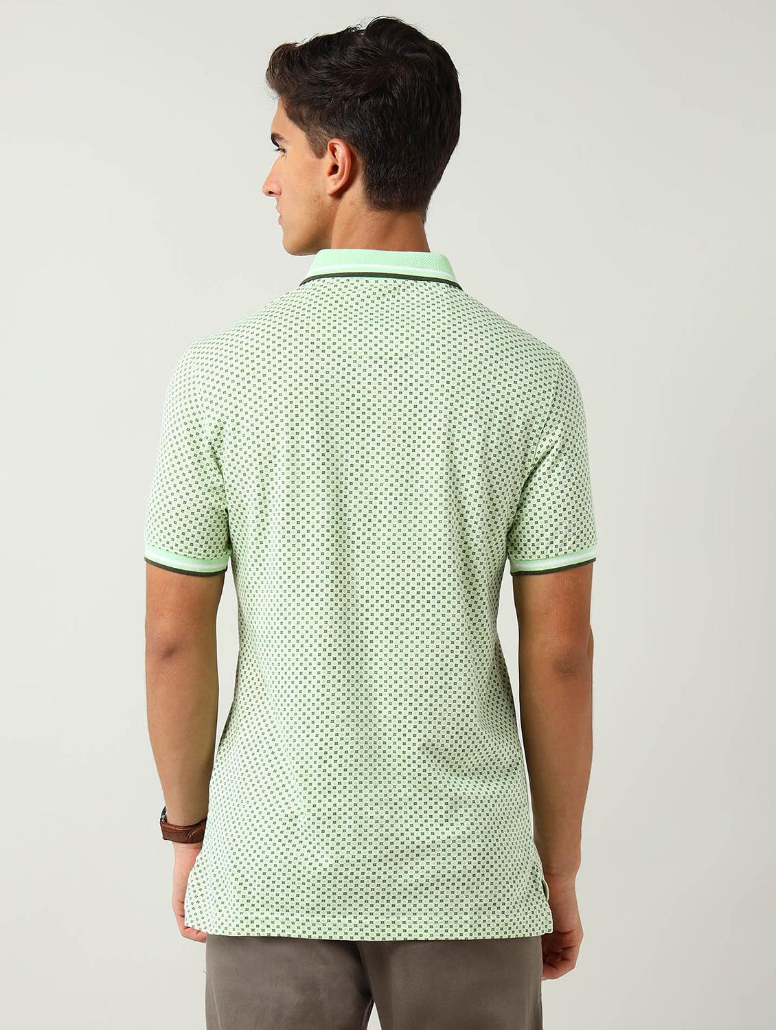 men printed short sleeve slim fit polo t-shirt - 22030906 - Standard Image - 2