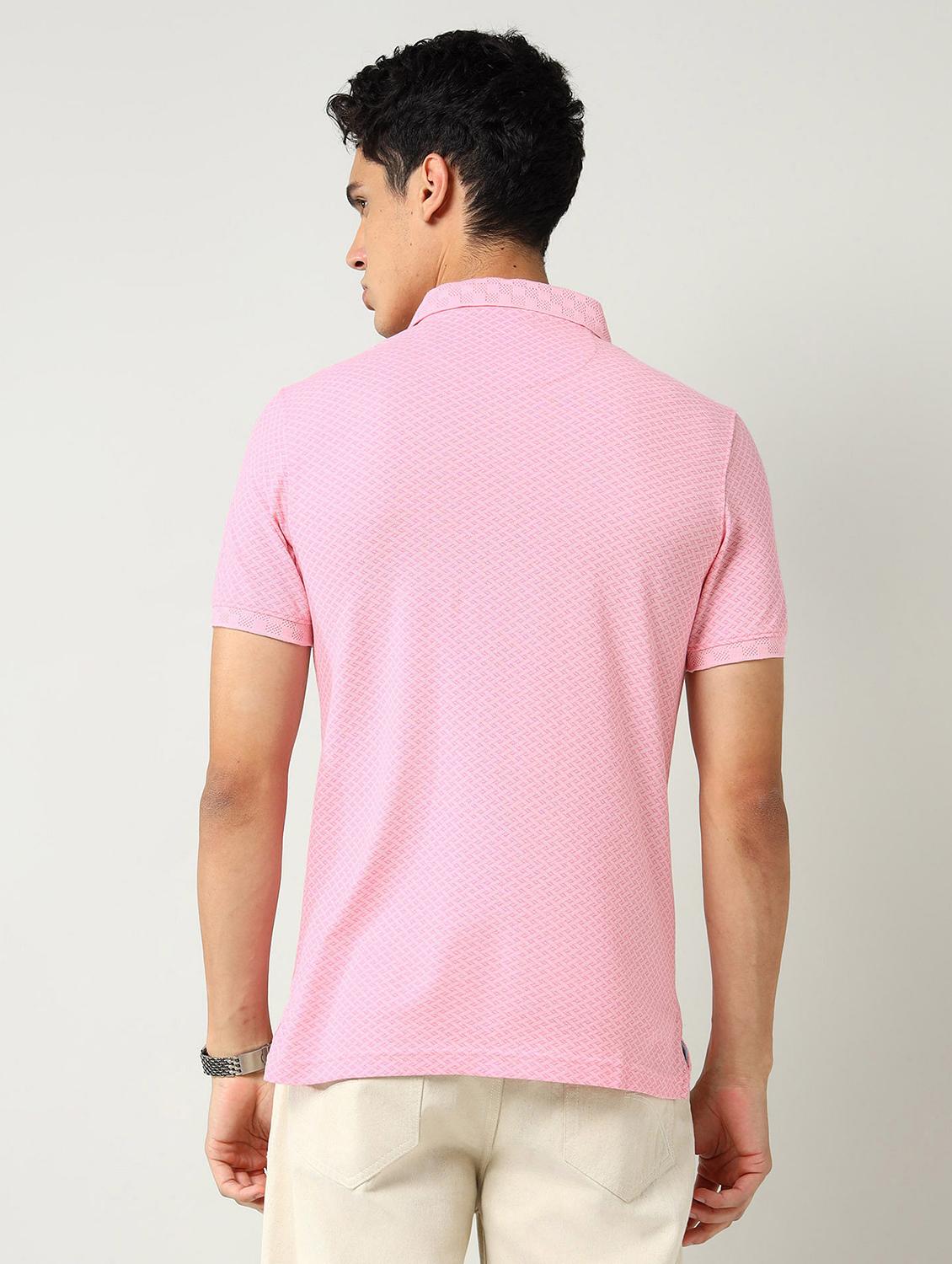 men printed short sleeve slim fit polo t-shirt - 22030907 - Standard Image - 2
