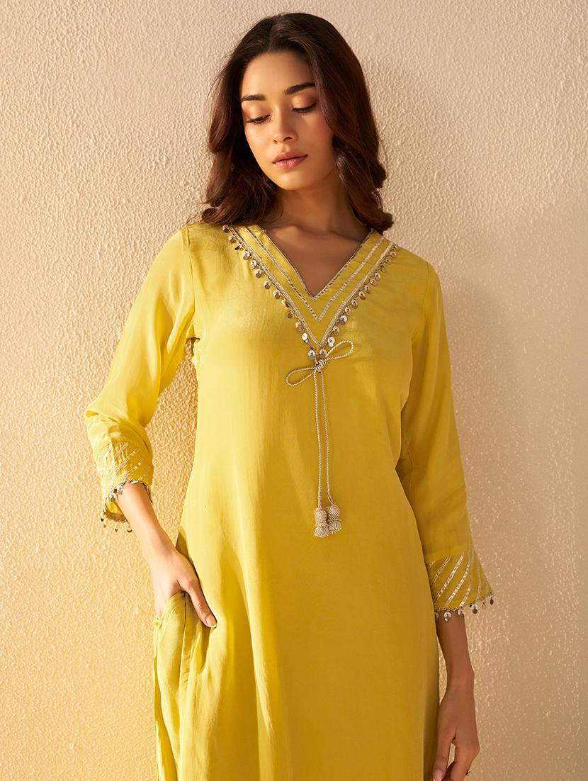 women embroidered three quarter sleeve kurta pant with dupatta set - 22030923 - Standard Image - 2