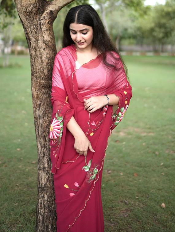 women floral printed saree with blouse - 22031013 - Standard Image - 2