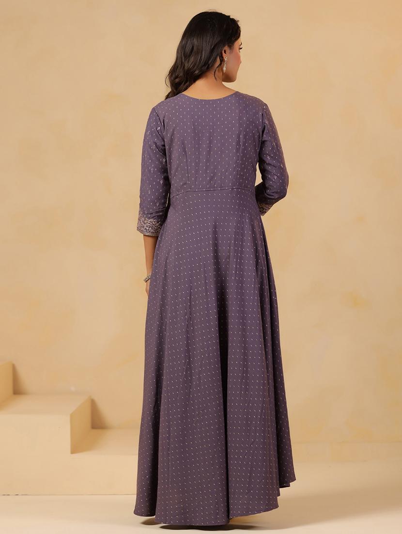 women printed three quarter sleeve anarkali kurta - 22031054 - Standard Image - 2