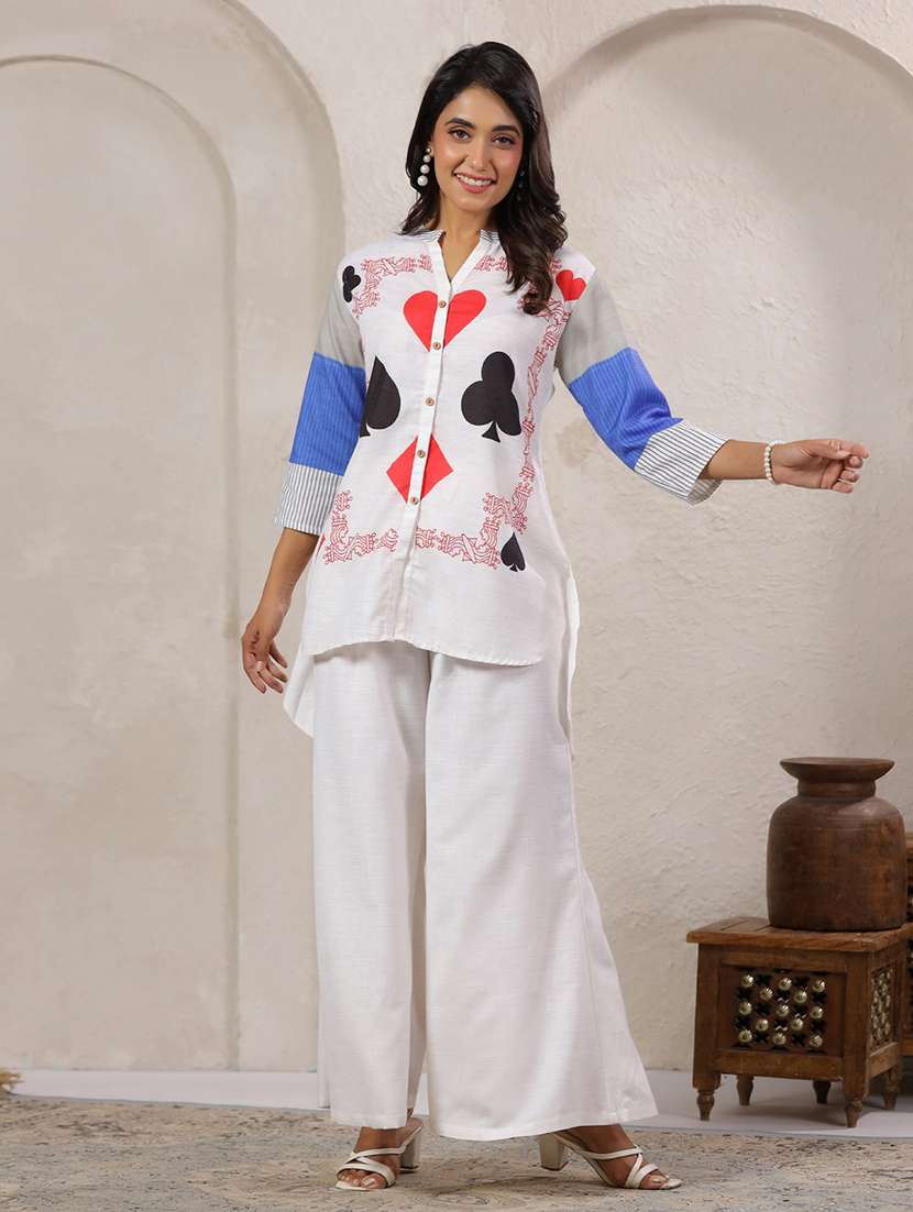 women printed shirt and palazzo co-ord set - 22031055 -  Standard Image - 2