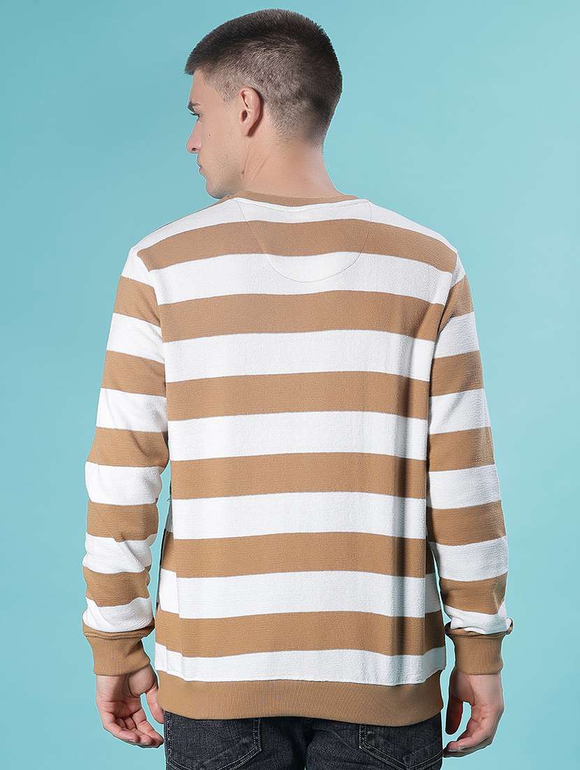 men striped long sleeve regular fit pullover - 22031147 -  Standard Image - 2