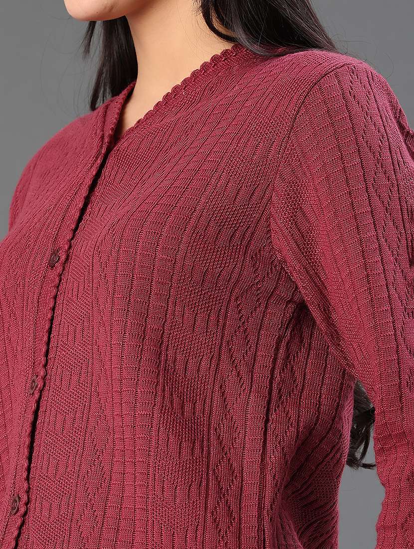 women self designed long sleeve cardigan - 22031160 -  Standard Image - 2