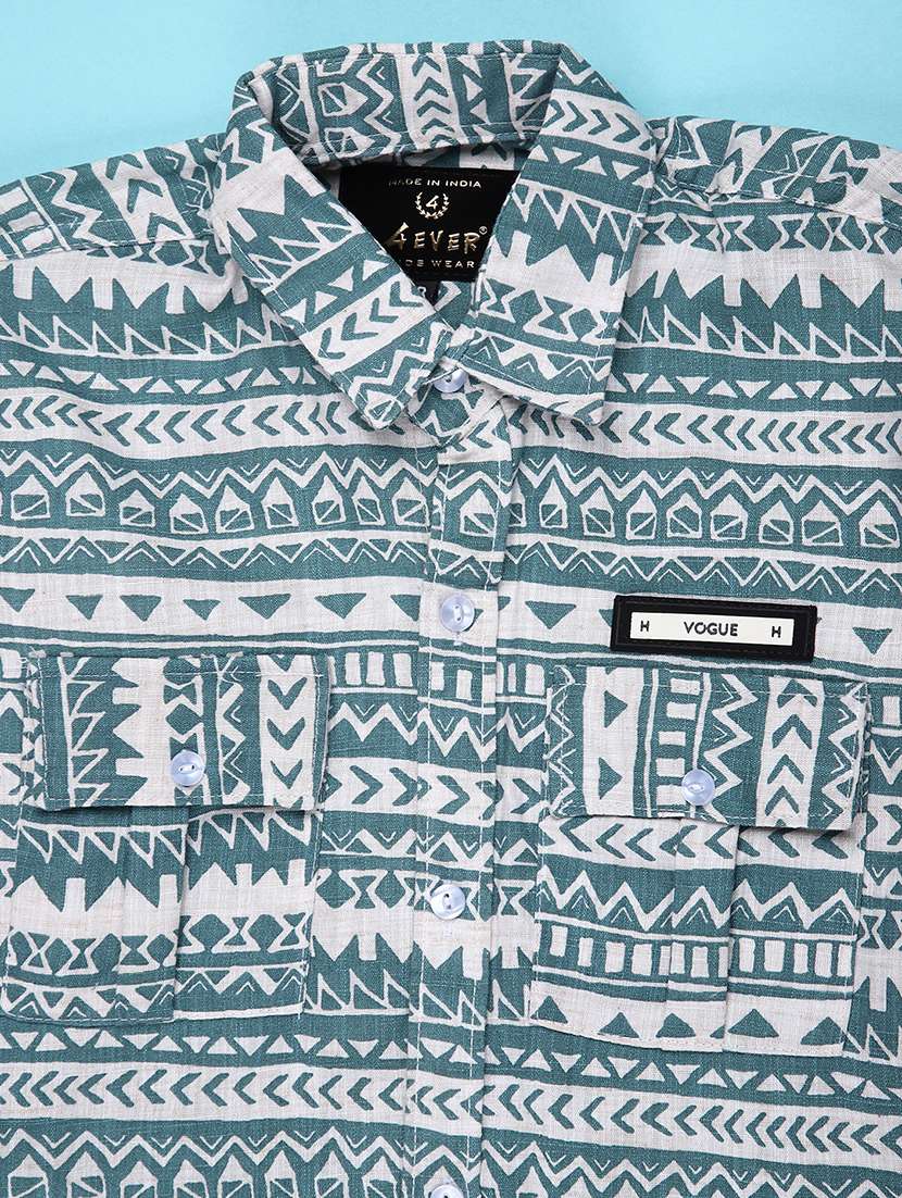 boys printed long sleeve casual shirt - 22031204 -  Standard Image - 2