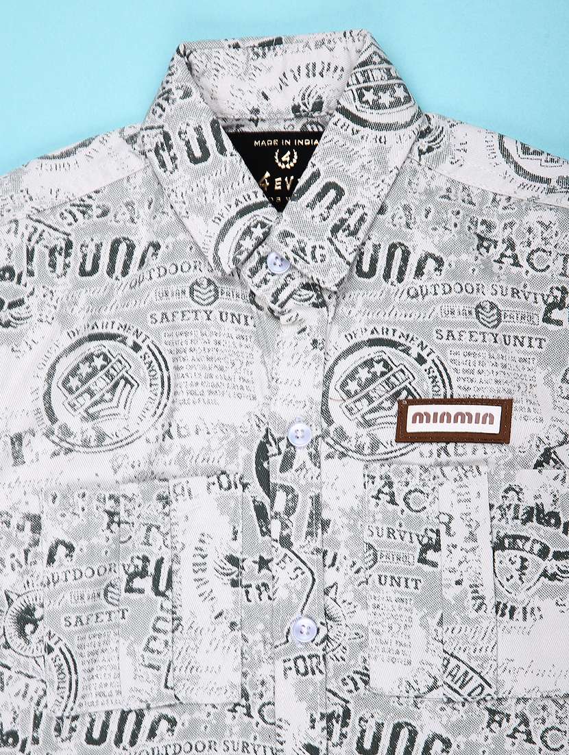 boys printed long sleeve casual shirt - 22031206 -  Standard Image - 2