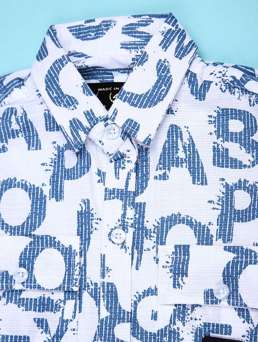 boys printed long sleeve casual shirt - 22031226 -  Standard Image - 2