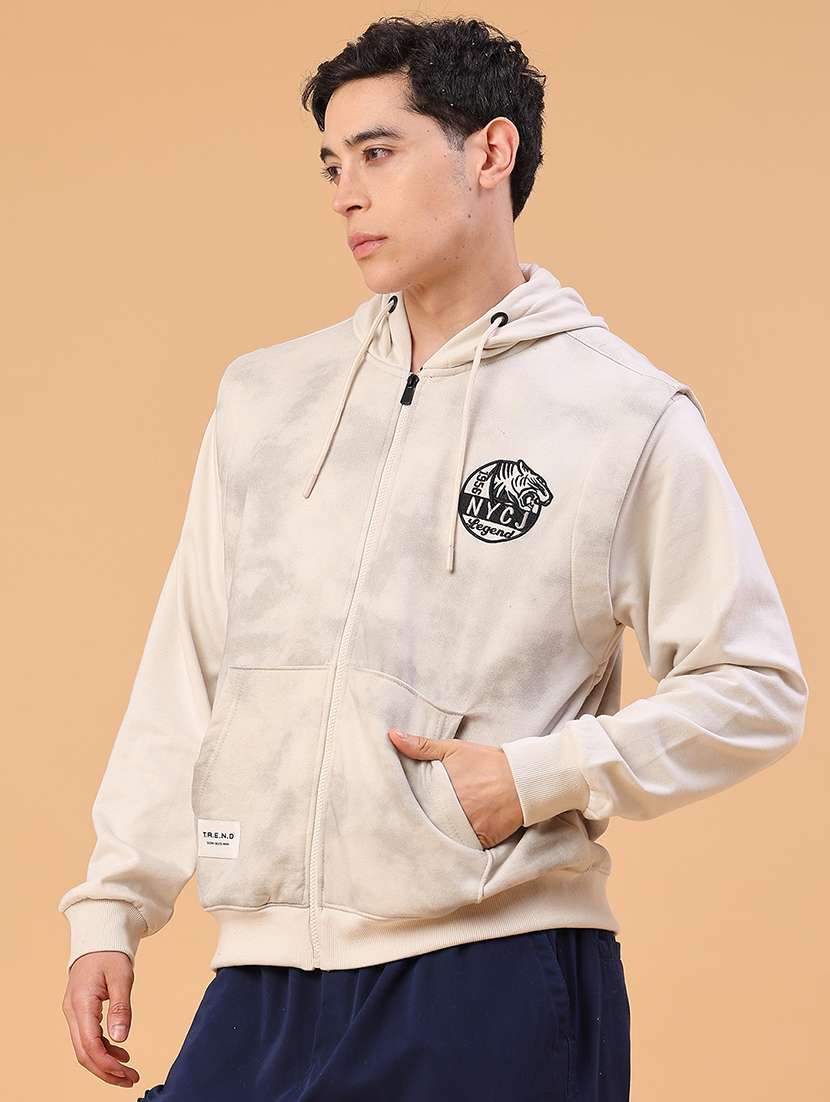 men printed sleeveless hooded sweatshirt - 22031376 -  Standard Image - 2