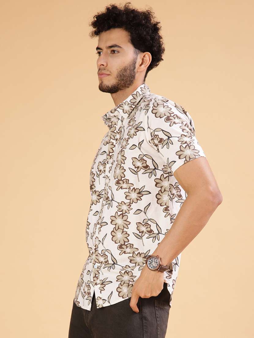 men floral short sleeve regular fit casual shirt - 22031508 -  Standard Image - 2