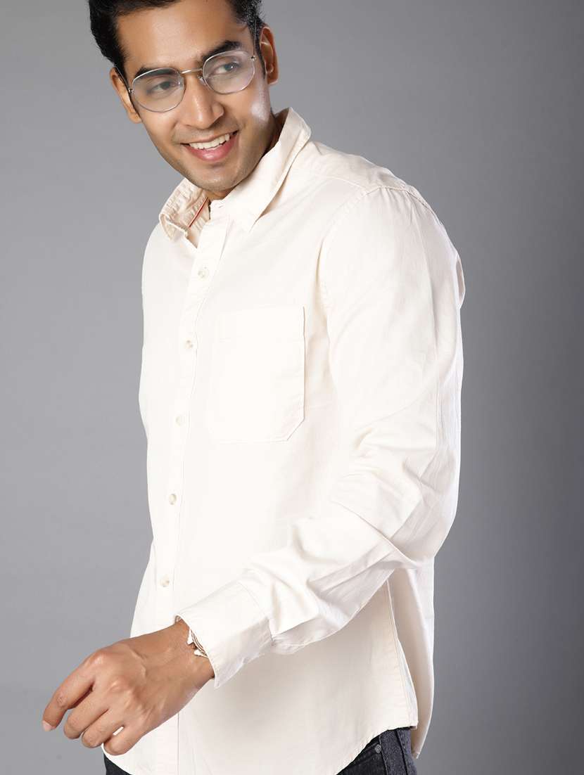 men solid long sleeve regular fit casual shirt - 22031518 -  Standard Image - 2