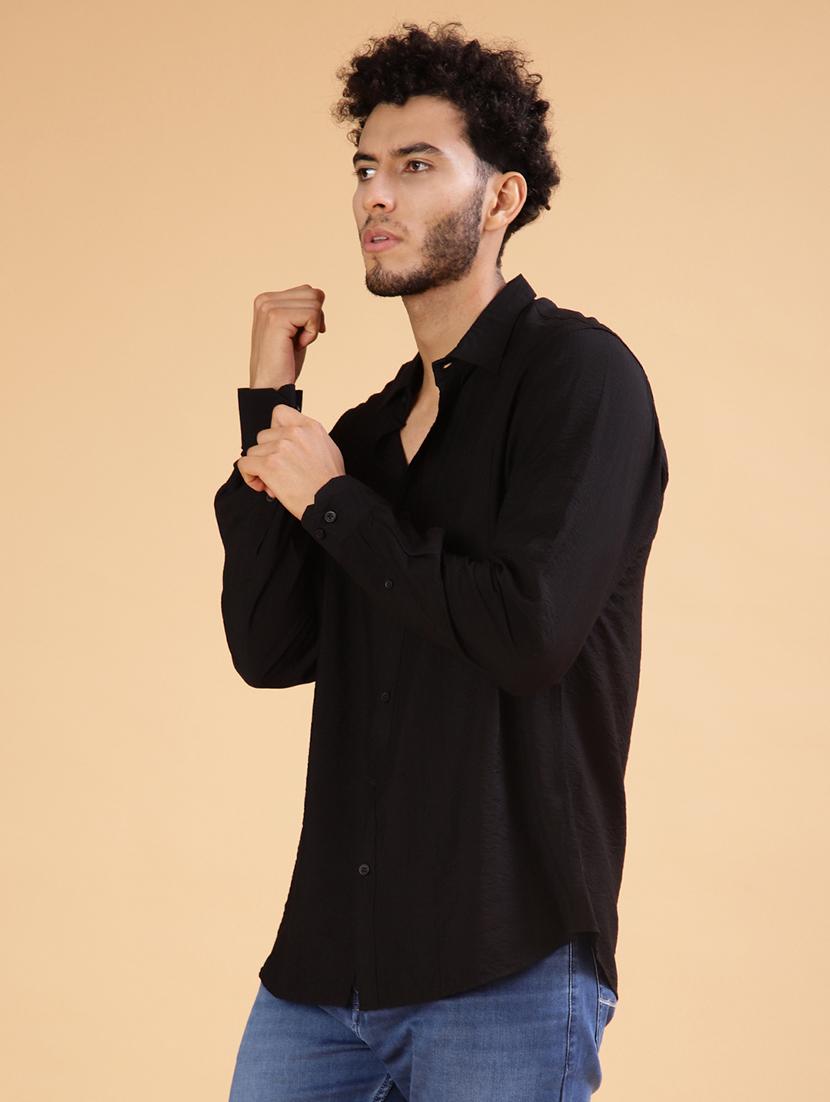 men solid long sleeve regular fit casual shirt - 22031519 - Standard Image - 2