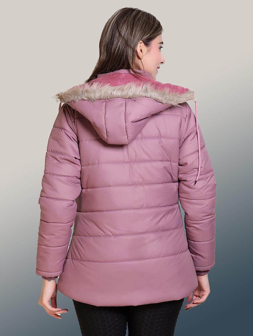 women solid long sleeve hooded parka jacket - 22031547 - Standard Image - 2