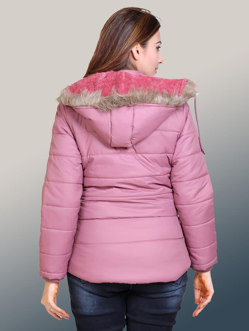 women solid long sleeve hooded parka jacket - 22031551 - Standard Image - 2
