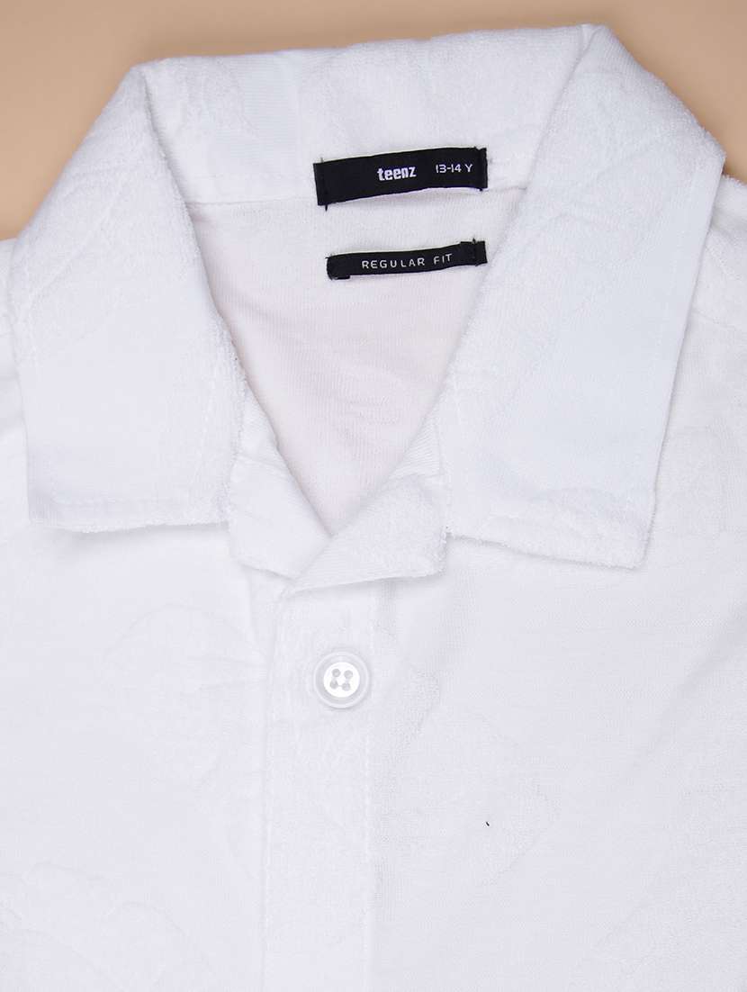 boys solid cuban collared short sleeve shirt - 22031628 - Standard Image - 2