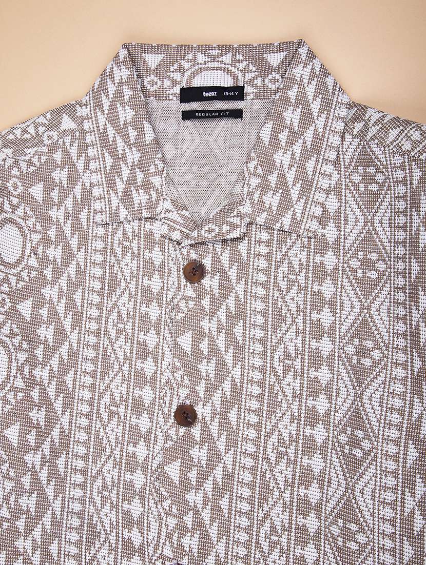 boys printed cuban collared short sleeve shirt - 22031629 -  Standard Image - 2