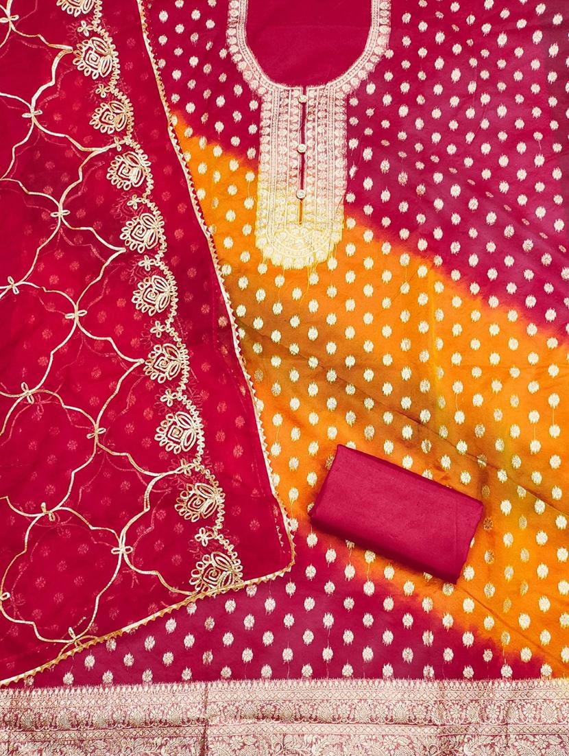 women self design embroidered unstitched suit set - 22031640 - Standard Image - 2