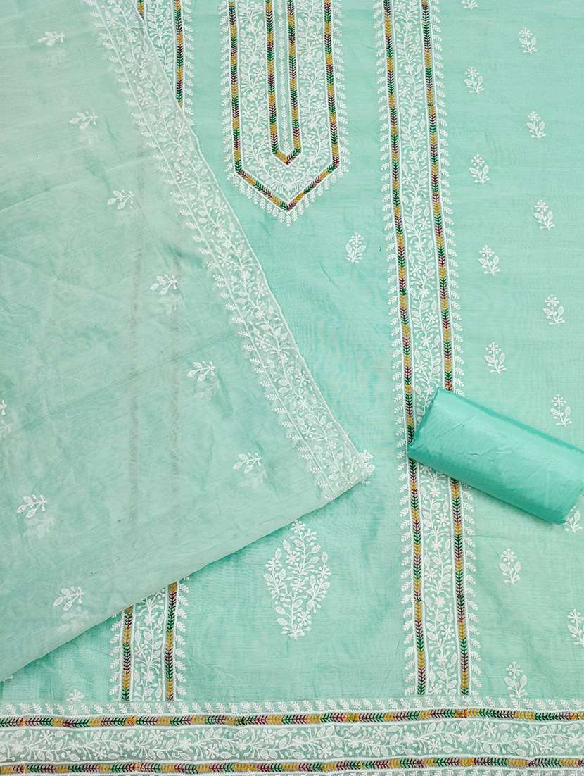 women solid with work embroidered unstitched suit set - 22031655 -  Standard Image - 2