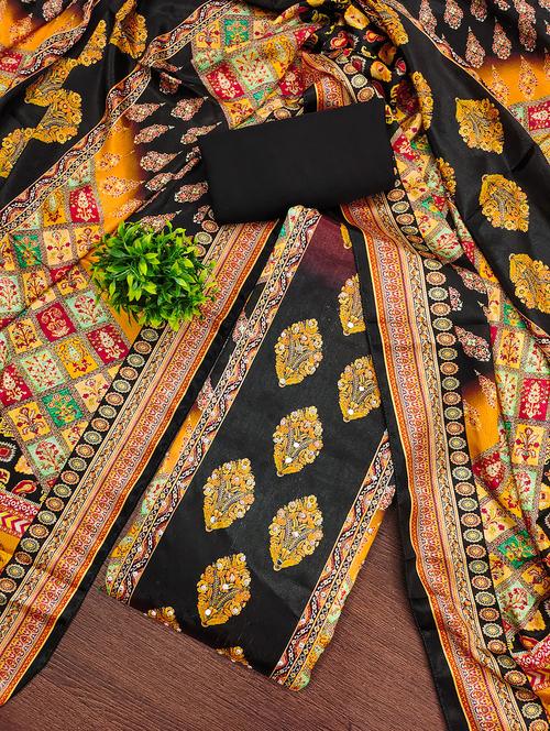 women printed sequined unstitched suit set - 22031677 - Standard Image - 0