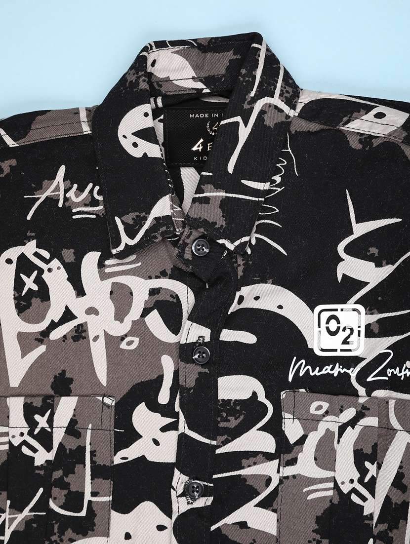 boys printed long sleeve casual shirt - 22031865 -  Standard Image - 2