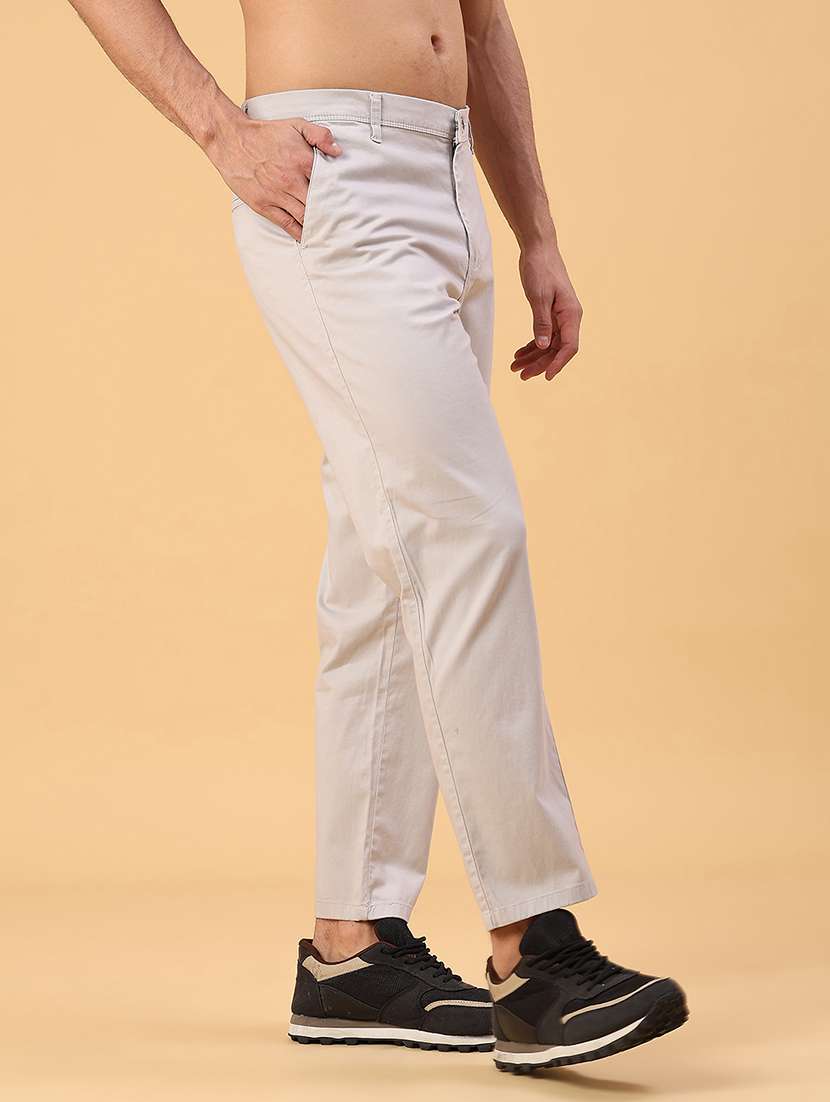 men solid mid rise casual chino - 22031872 -  Standard Image - 2