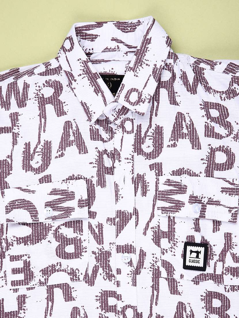 boys typographic long sleeve casual shirt - 22031897 -  Standard Image - 2