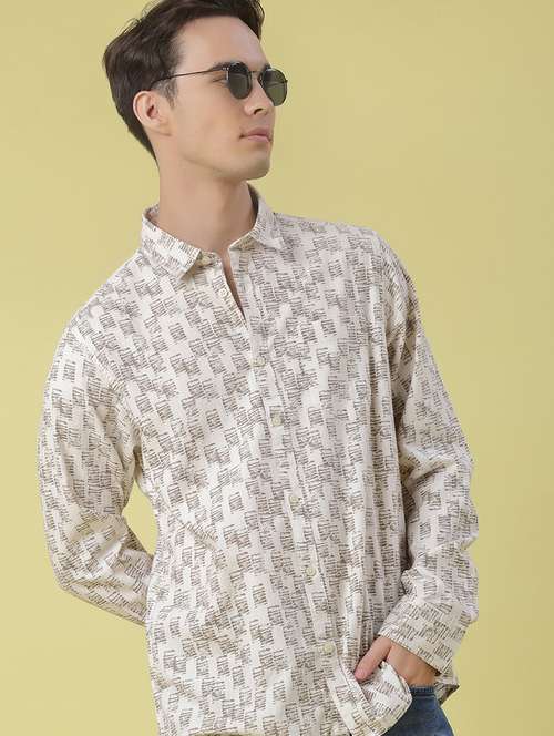 men printed long sleeve regular fit casual shirt - 22031933 -  Standard Image - 0