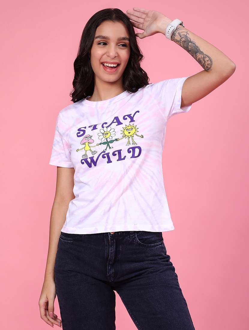 women printed round neck t-shirt - 22032066 -  Standard Image - 2