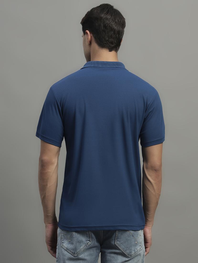 navy blue polyester plain tshirt - 22032174 - Standard Image - 2