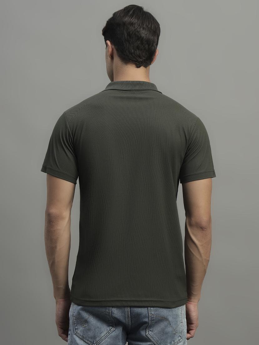 olive polyester plain tshirt - 22032175 - Standard Image - 2